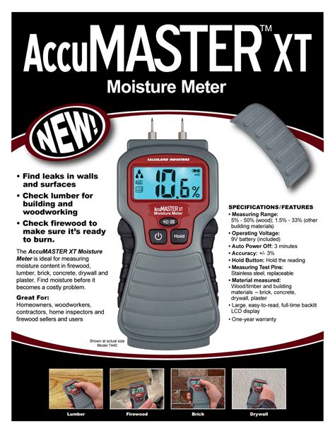 moisture meter calculated industries|accumaster xt moisture meter.